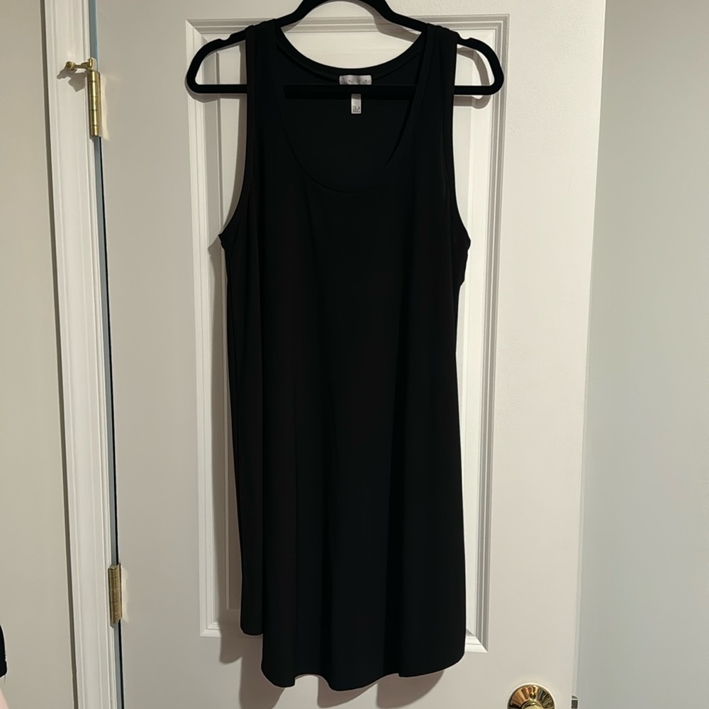 Leith racerback shift dress, black, size L